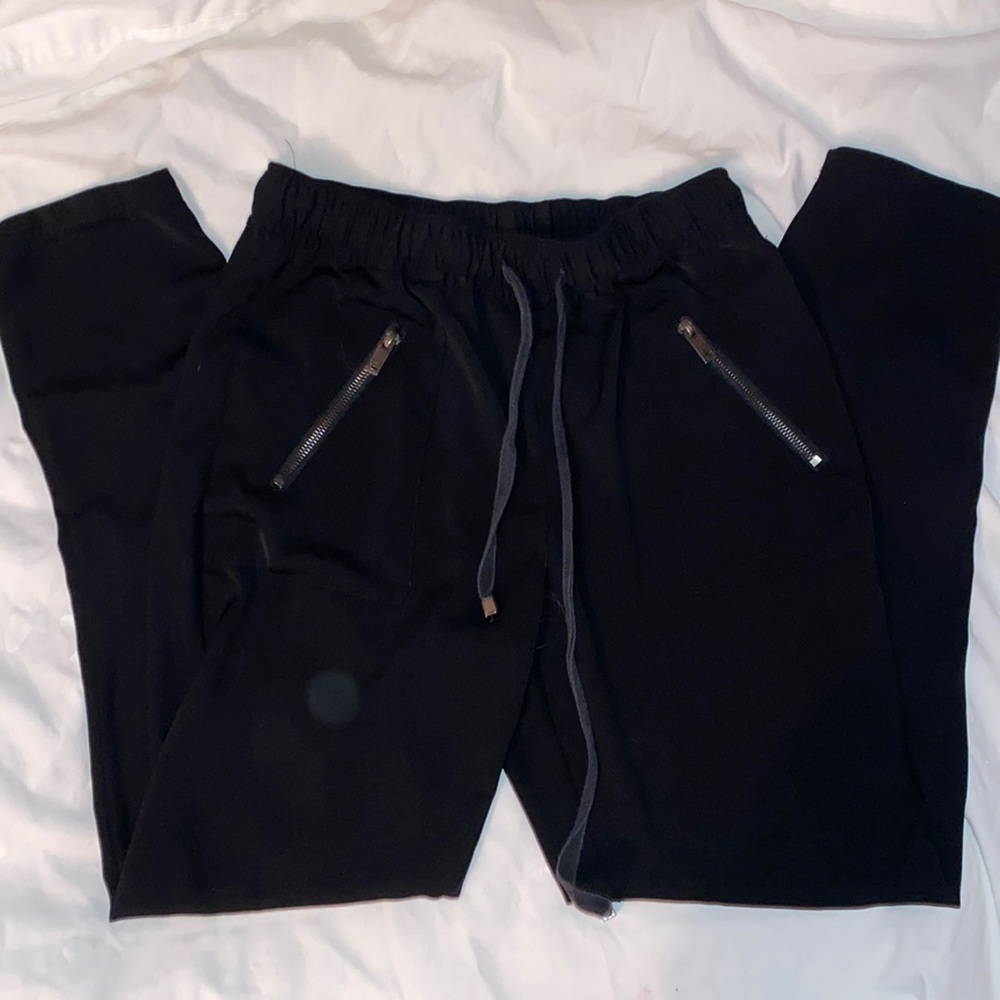 FOREVER 21 black polyester drawstring pants sz XS